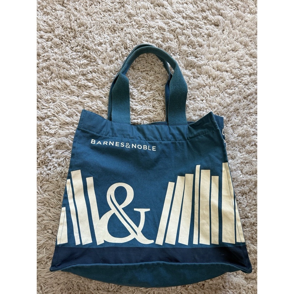 Barnes & Noble Teal Blue Natural Book Canvas Reuseable Premium Cotton Tote Bag